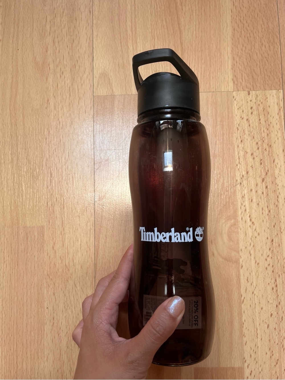 Timberland Brown Water Bottle with Black Lid